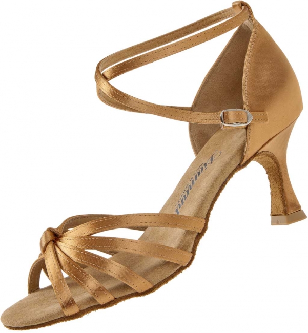 Diamant latina  dámské taneční boty satén bronz- tělové 