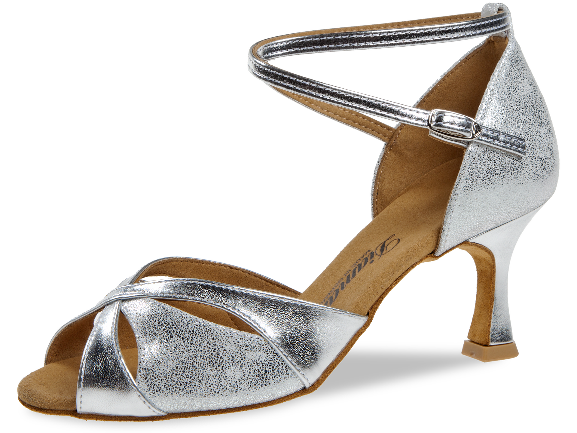 Diamant latina dámská taneční obuv stříbrná 6,5 cm