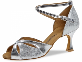 Diamant latina dámská taneční obuv stříbrná, 6,5 cm